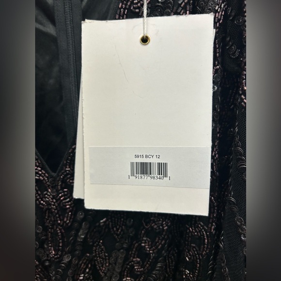 Mac Duggal 5915 Cape Sleeve Beaded Evening Dress in BlackBerry - Picture 7 of 7